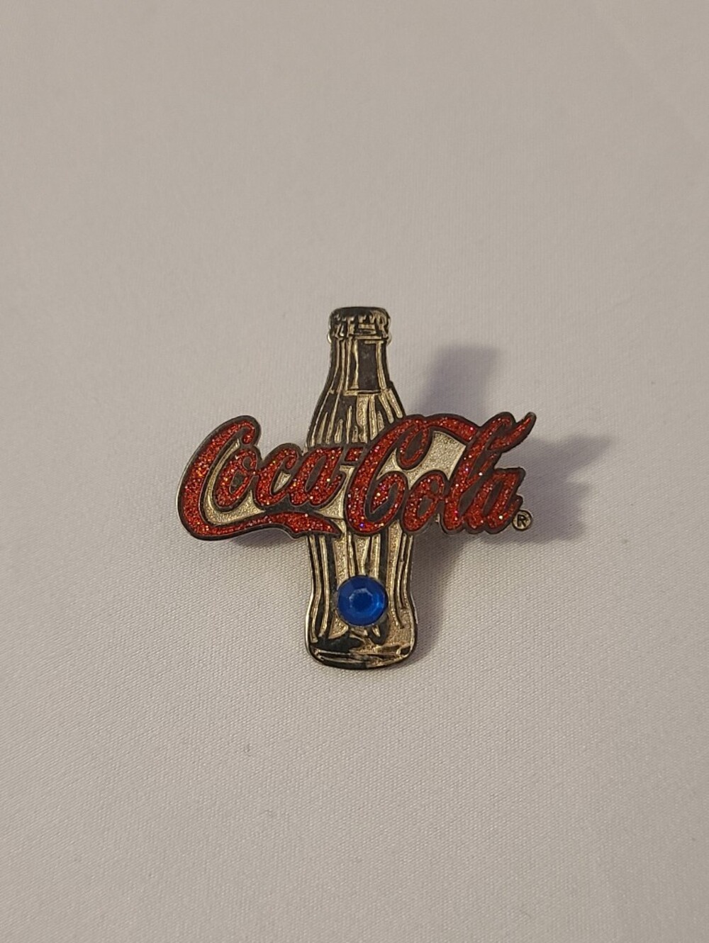 Coca-Cola Bottle Pin With Blue Accent
